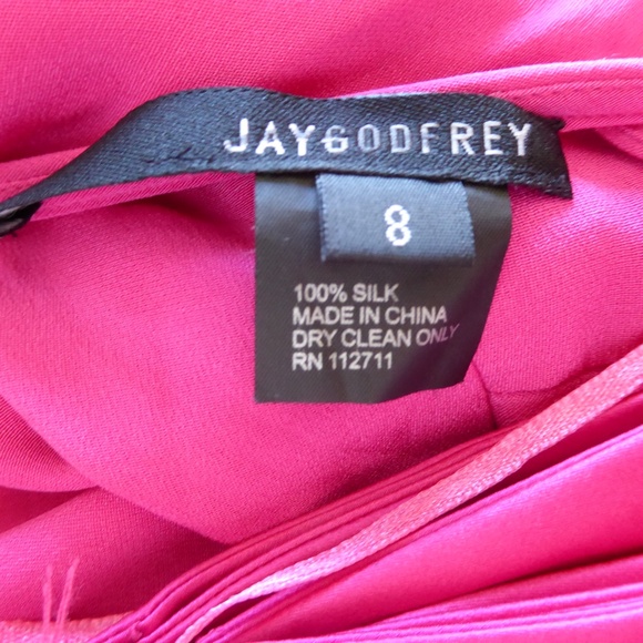 JAYGODFREY Hot Pink 100% Silk One Shoulder Party Cocktail Sleeveless Tank Dress - Picture 11 of 11